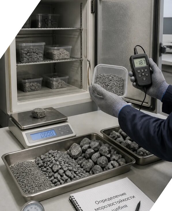 Определение морозостойкости щебня в Торжке от 3578 р. | ЭкспертизаРоссия